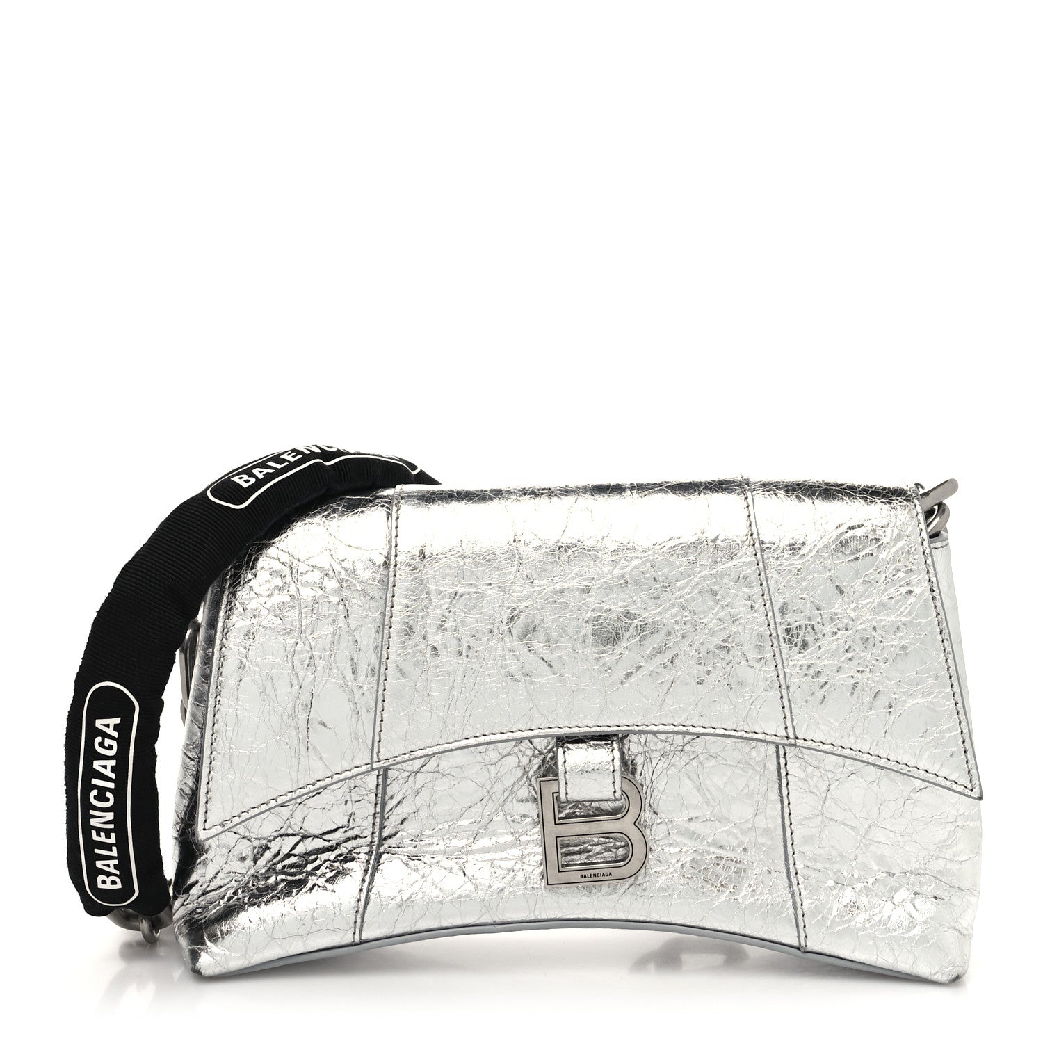 Balenciaga Metallic Calfskin Downtown Chain Shoulder Bag XS Silver 1 of 10