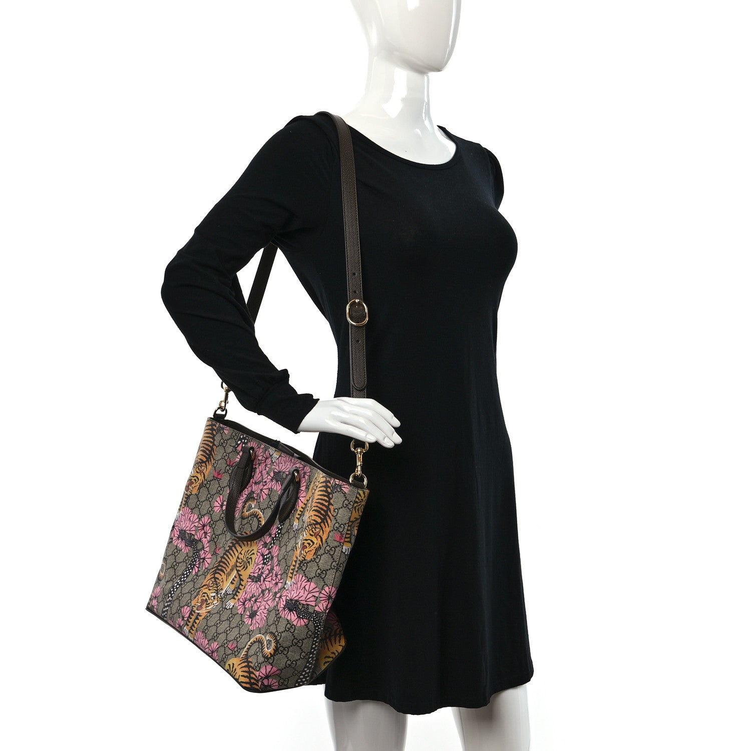 Gucci Soft GG Supreme Monogram Bengal Medium Crossbody Tote Beige Pink 2 of 11