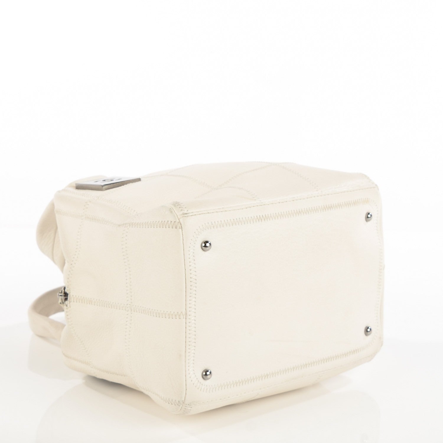 Chanel Caviar Square Stitched Tote White 4 of 8