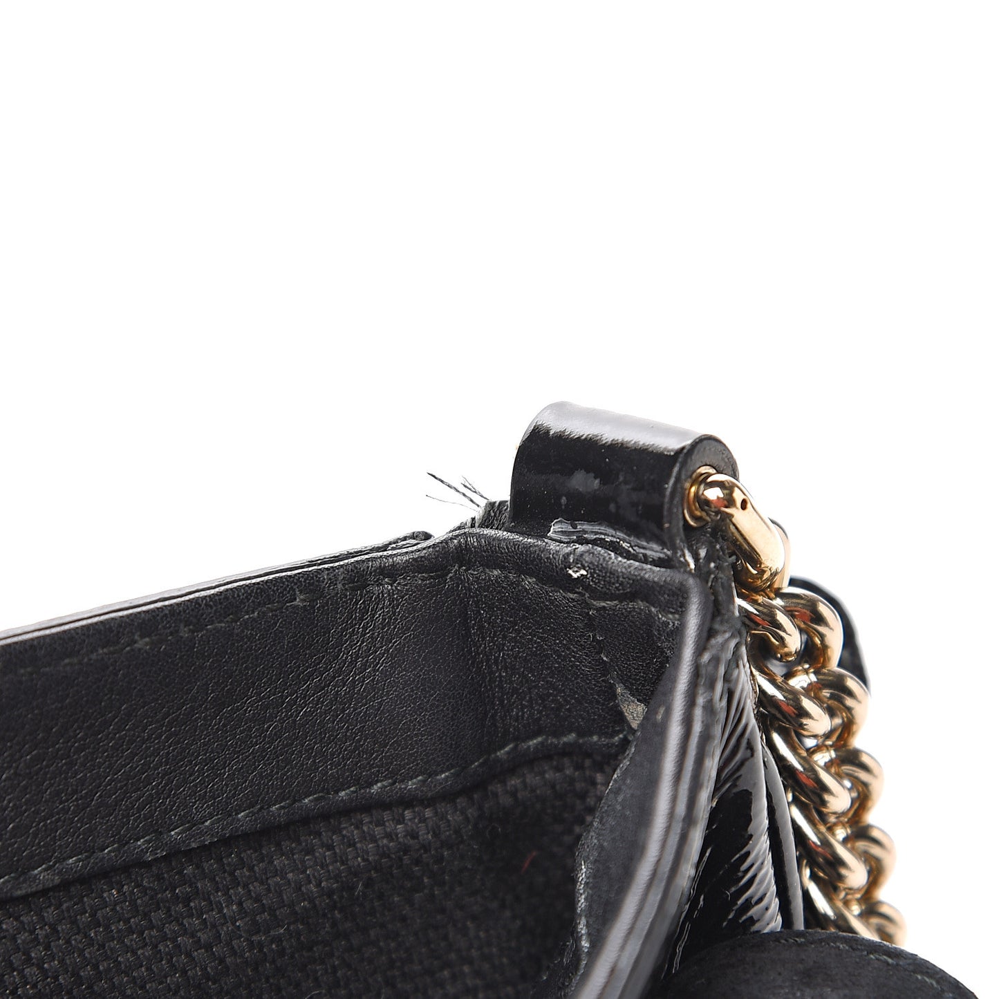 Patent Medium Soho Flap Crossbody Black