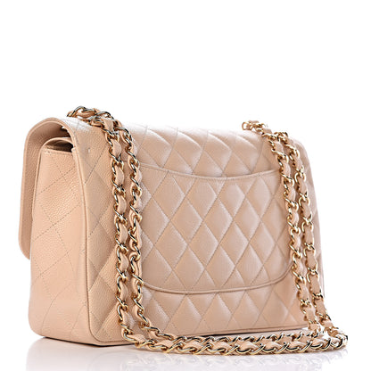 Chanel Caviar Quilted Jumbo Double Flap Beige Clair 3 of 10