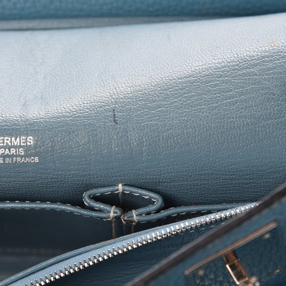 Hermes Taurillon Clemence Jypsiere 28 Blue Jean 9 of 20