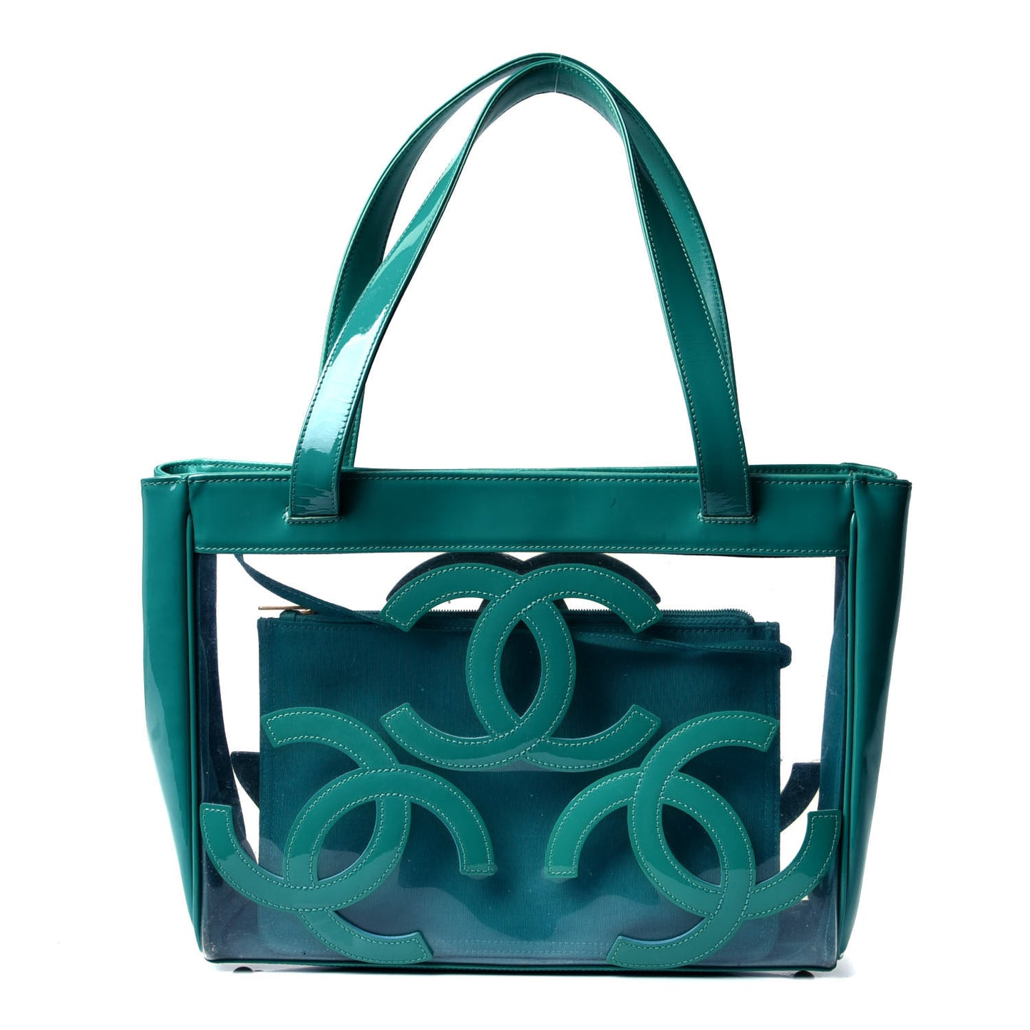 Vinyl Patent CC Logo Beach Tote Green