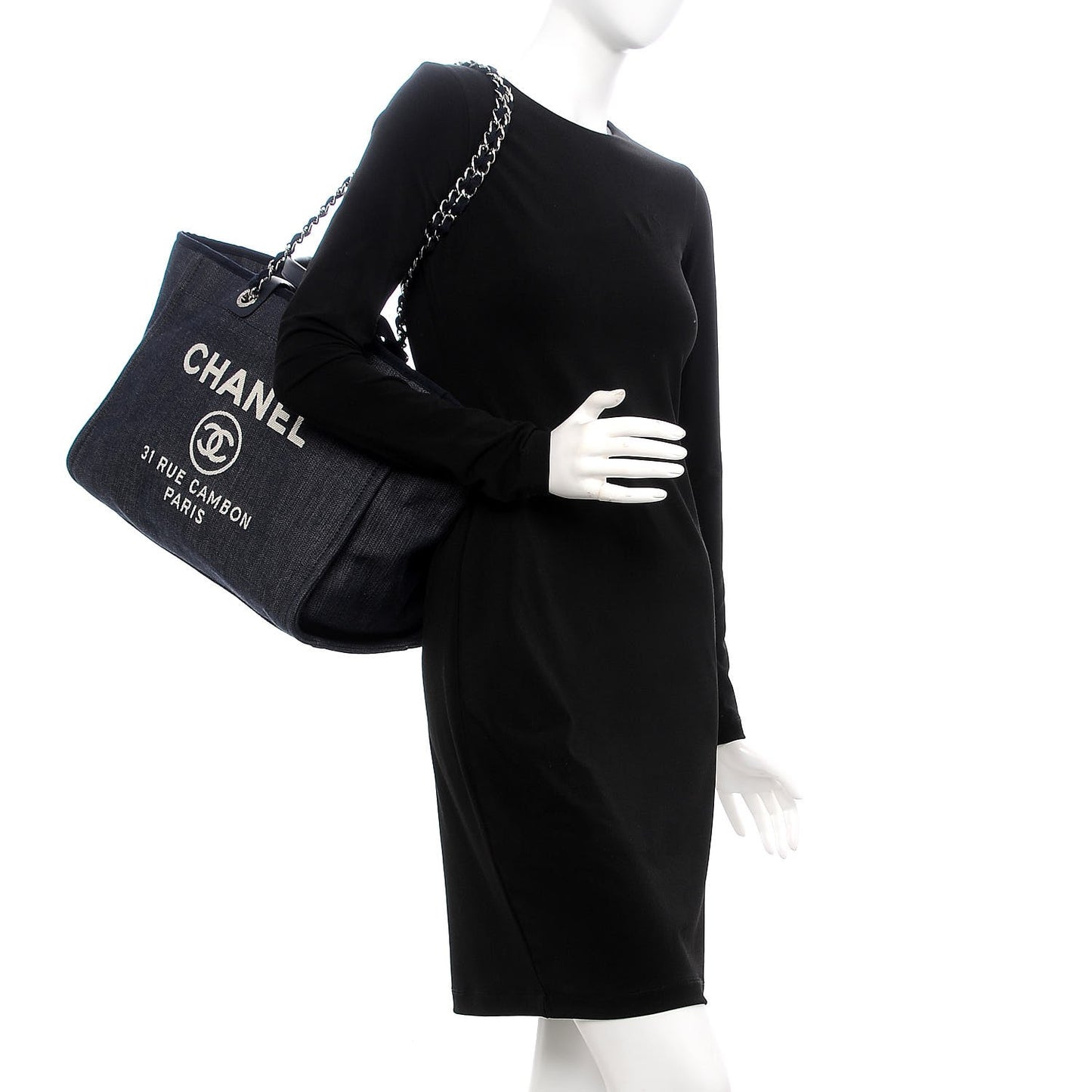 Denim Large Deauville Tote Dark Blue