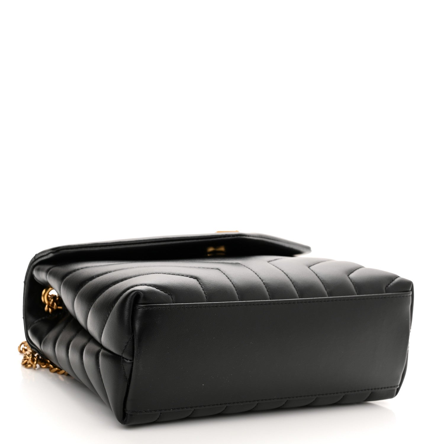 Saint Laurent Calfskin Y Quilted Monogram Small Loulou Chain Satchel Black 4 of 12