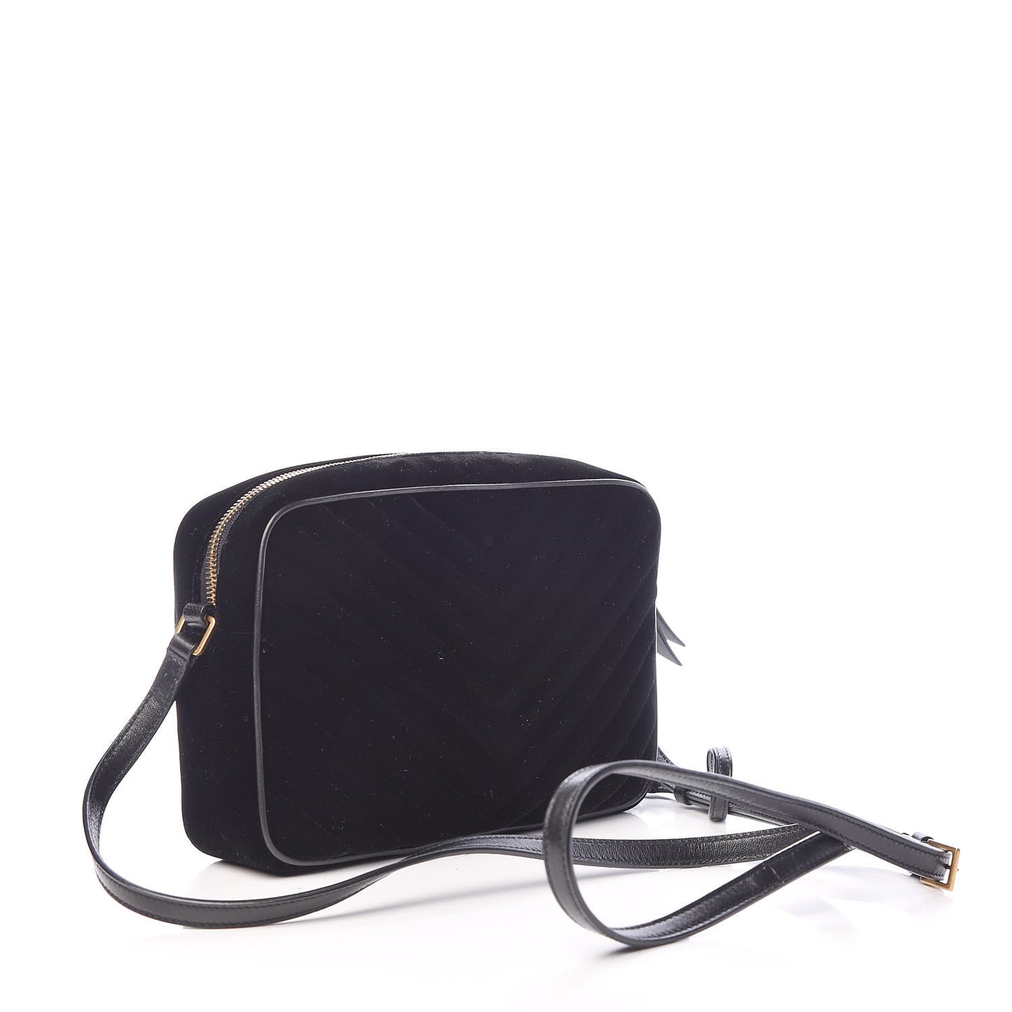 Velvet Matelasse Monogram Lou Camera Bag Black