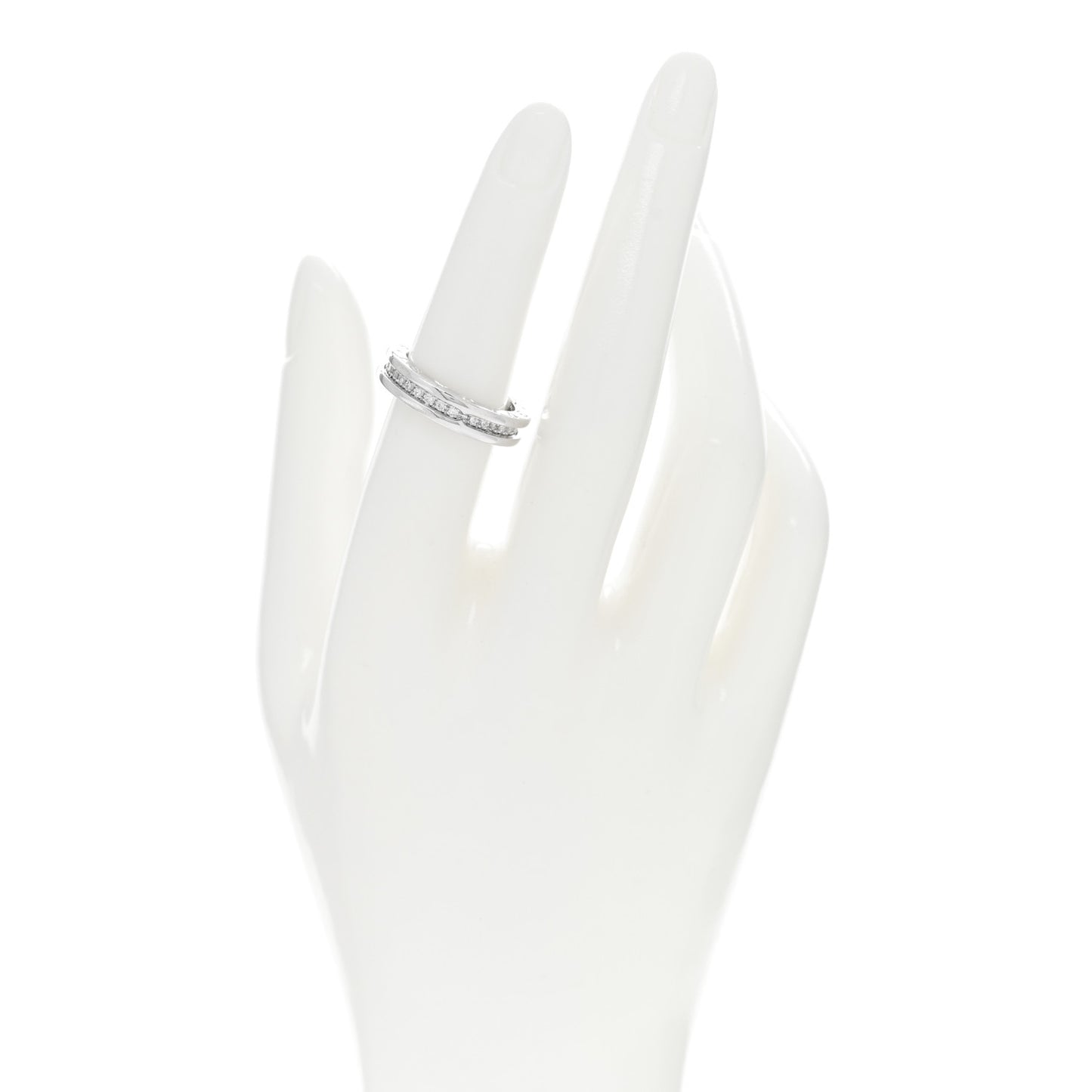 18K White Gold Diamond B.Zero1 One-Band Pave Ring 53/6.25