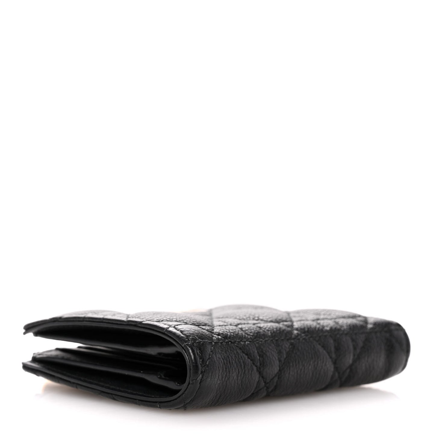 Grained Calfskin Supple Cannage Caro Dahlia Wallet Black