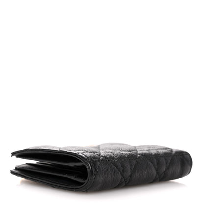 Christian Dior Grained Calfskin Supple Cannage Caro Dahlia Wallet Black 4 of 11