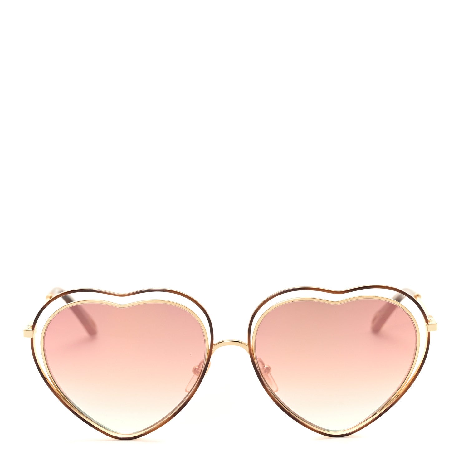 Chloe Metal Poppy Love Heart Sunglasses CE131S Havana Rose 2 of 7
