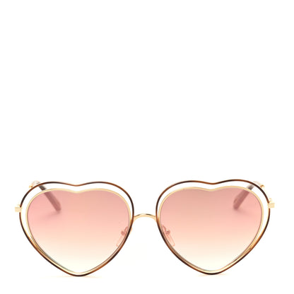 Chloe Metal Poppy Love Heart Sunglasses CE131S Havana Rose 2 of 7