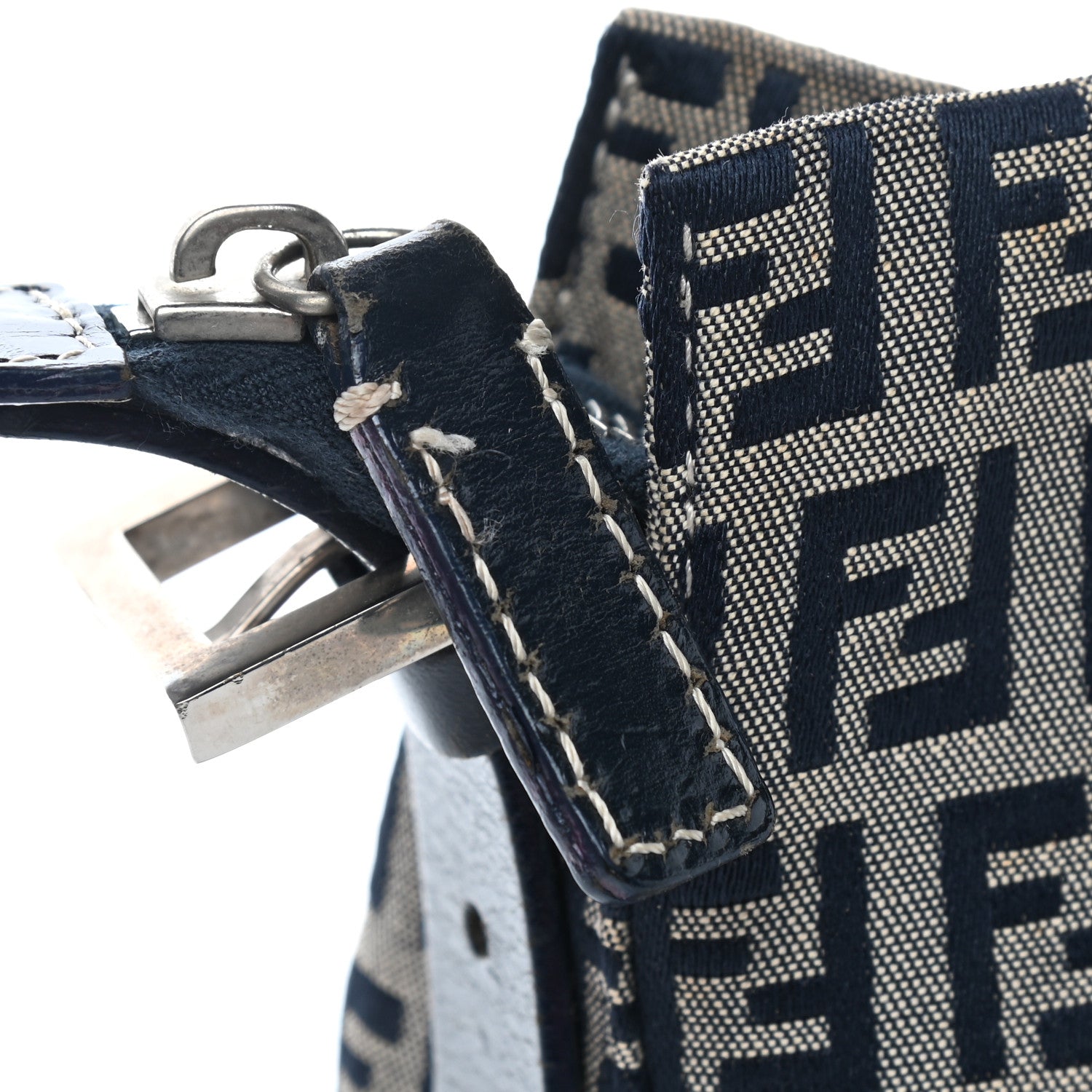 Fendi Zucchino Shoulder Bag Navy 12 of 12