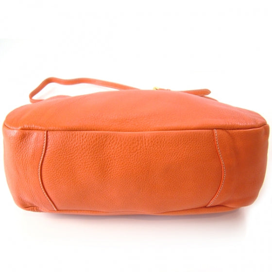 Cervo Deerskin Pleats Hobo Corallo