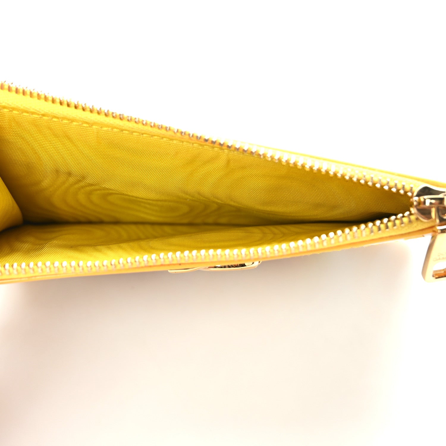 Dolce & Gabbana Vitello Lucido Stampato Majolica Print Zipped Card Holder Yellow White 5 of 7