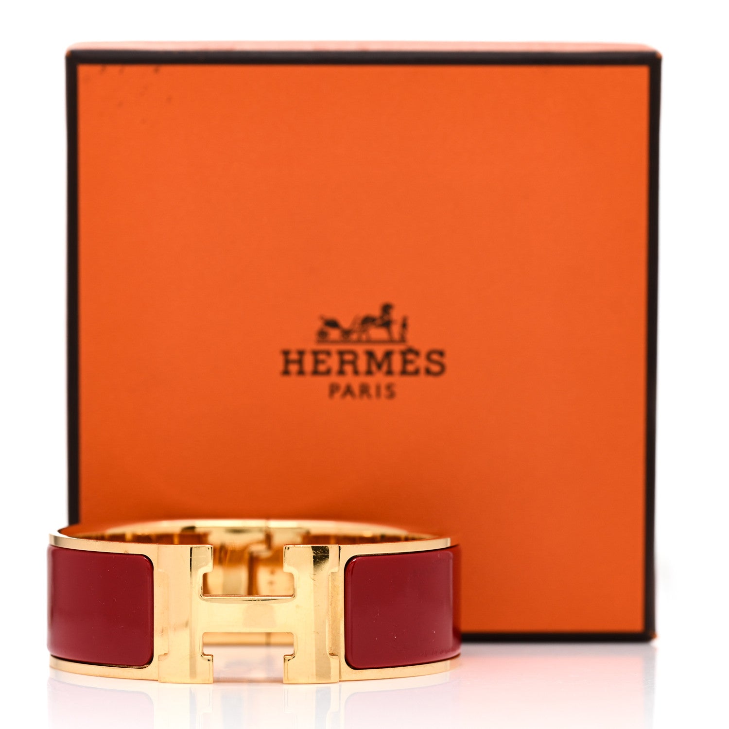 Hermes Enamel Wide Clic Clac H Bracelet PM Red 7 of 7