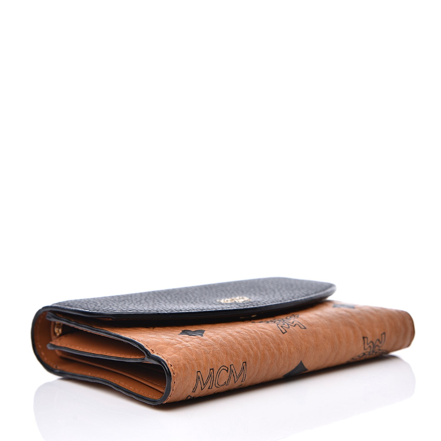 MCM Visetos Grained Calfskin Tri-Fold Wallet Black 3 of 5