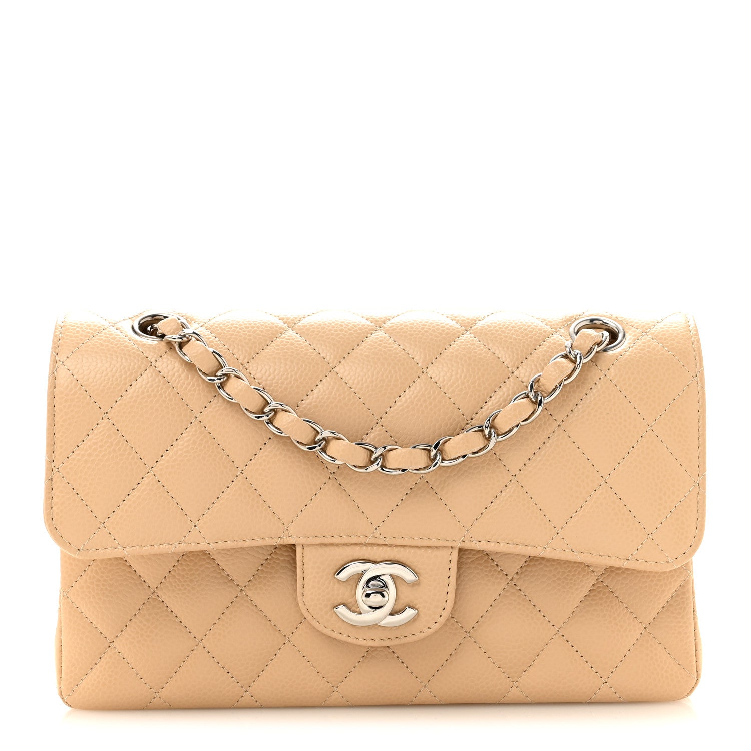 Chanel Caviar Quilted Small Double Flap Beige 1 of 10