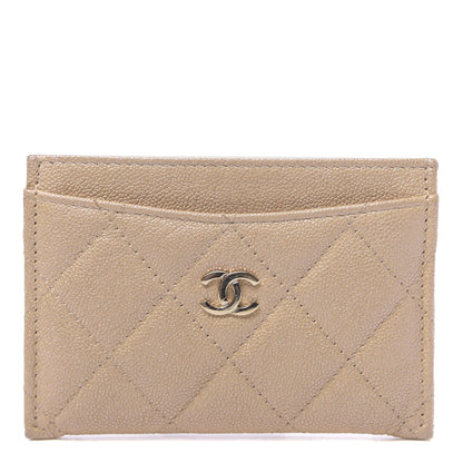 Chanel Iridescent Caviar Quilted Card Holder Beige 1 of 13