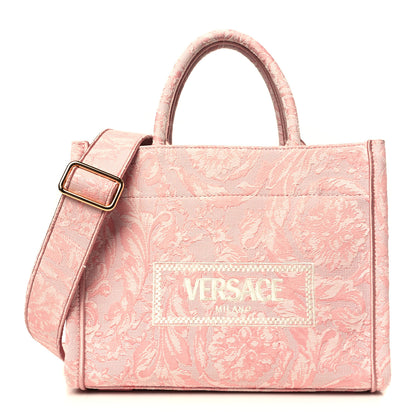 Versace Jacquard Barocco Print Small Athena Tote Pink 1 of 8