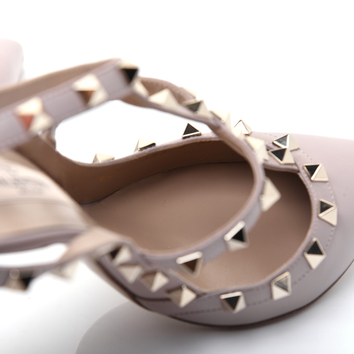Nappa Rockstud Ankle Strap Pumps 38 Poudre