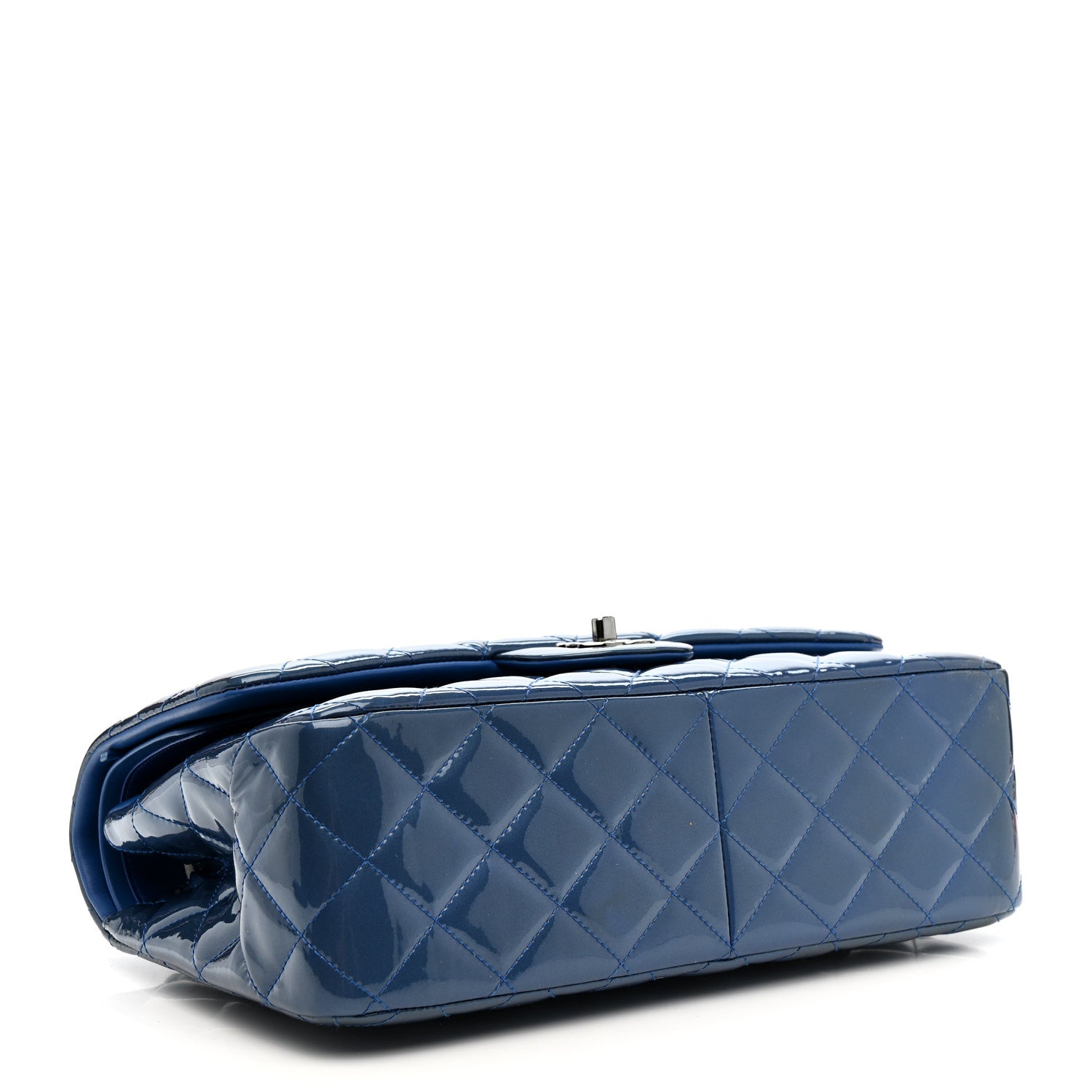 CHANEL ブルーキルティングバッグ Chanel Blue Double Stitch Quilted Leather Hampton Shoulder Bag