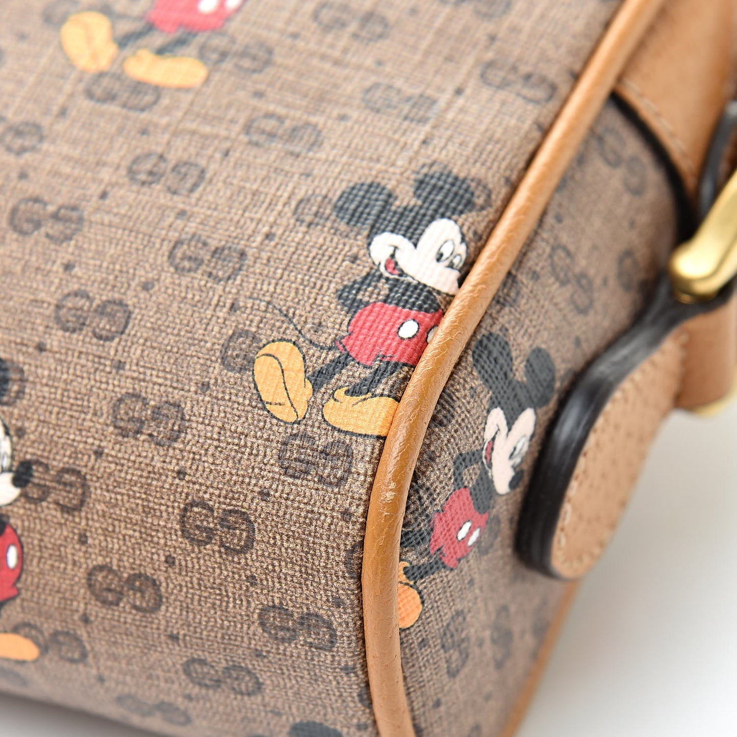 X DISNEY Mini Vintage GG Supreme Monogram Mickey Mouse Shoulder Bag Beige Vintage Sun Oil
