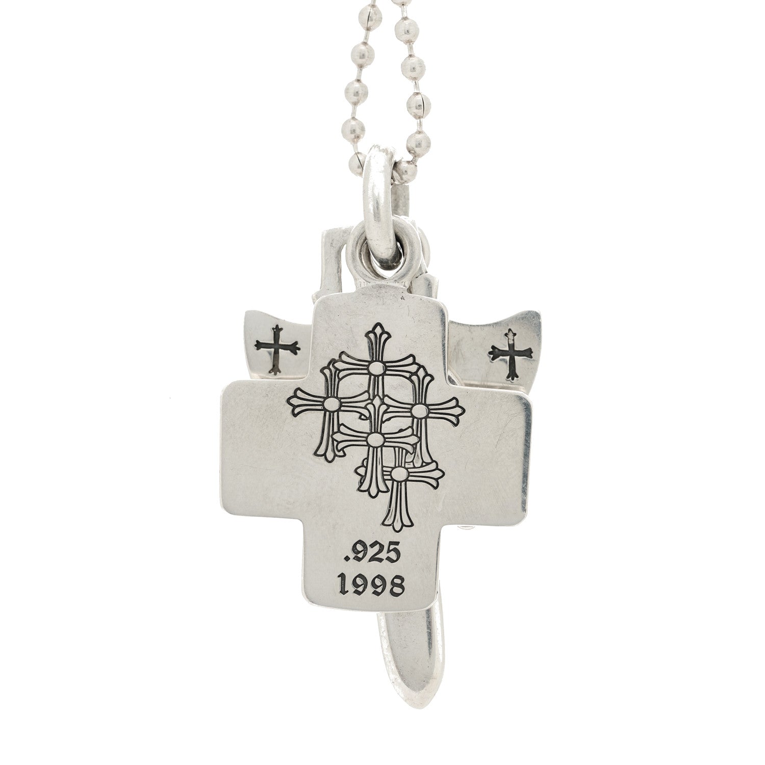 Chrome Hearts Sterling Silver Three Trinkets Necklace 1550934