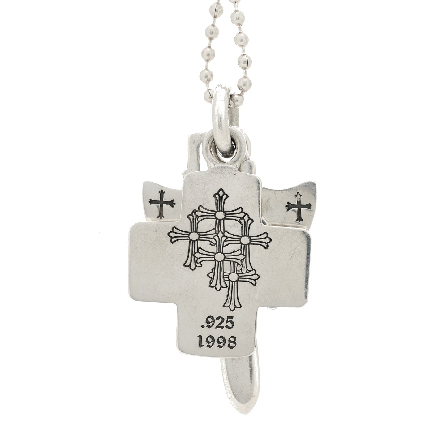 Sterling Silver Three Trinkets Necklace