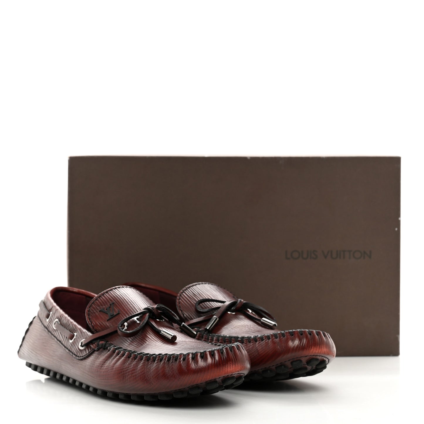 Epi Mens Arizona Car Shoe Moccasin Loafers 10 Bordeaux