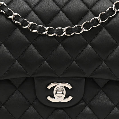 Chanel Lambskin Quilted Medium Double Flap Black 14 of 25
