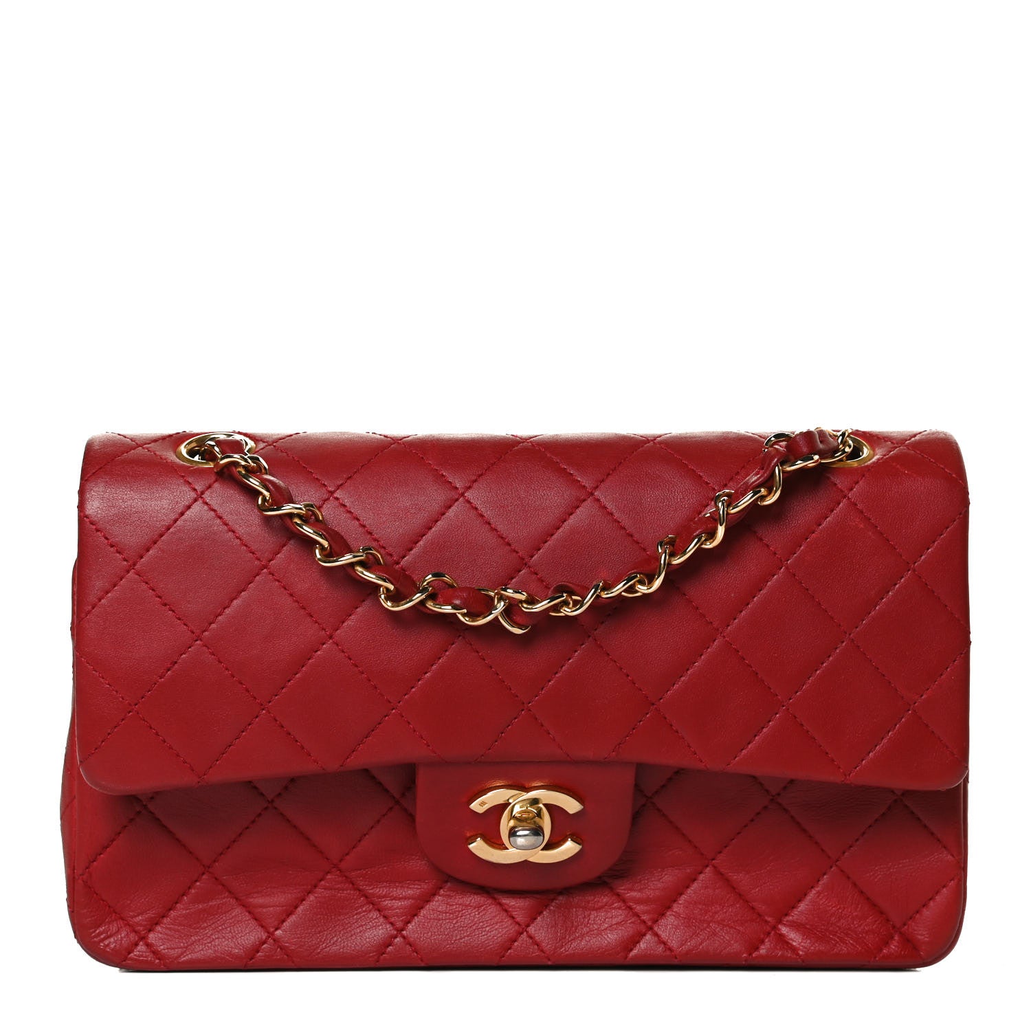 Chanel Lambskin Quilted Small Double Flap Red 1 of 17