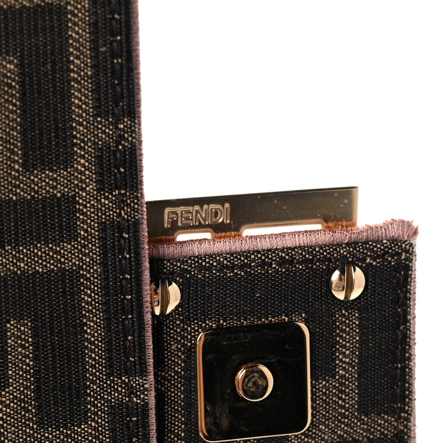 Fendi Fabric Jacquard FF 1974 Paisley Embroidered Baguette Tobacco Moro Rosa Quarzo Multicolor 7 of 13