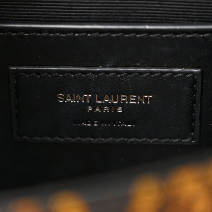 Saint Laurent Jacquard Leopard Small Monogram Kate Satchel Oro Natural 6 of 10