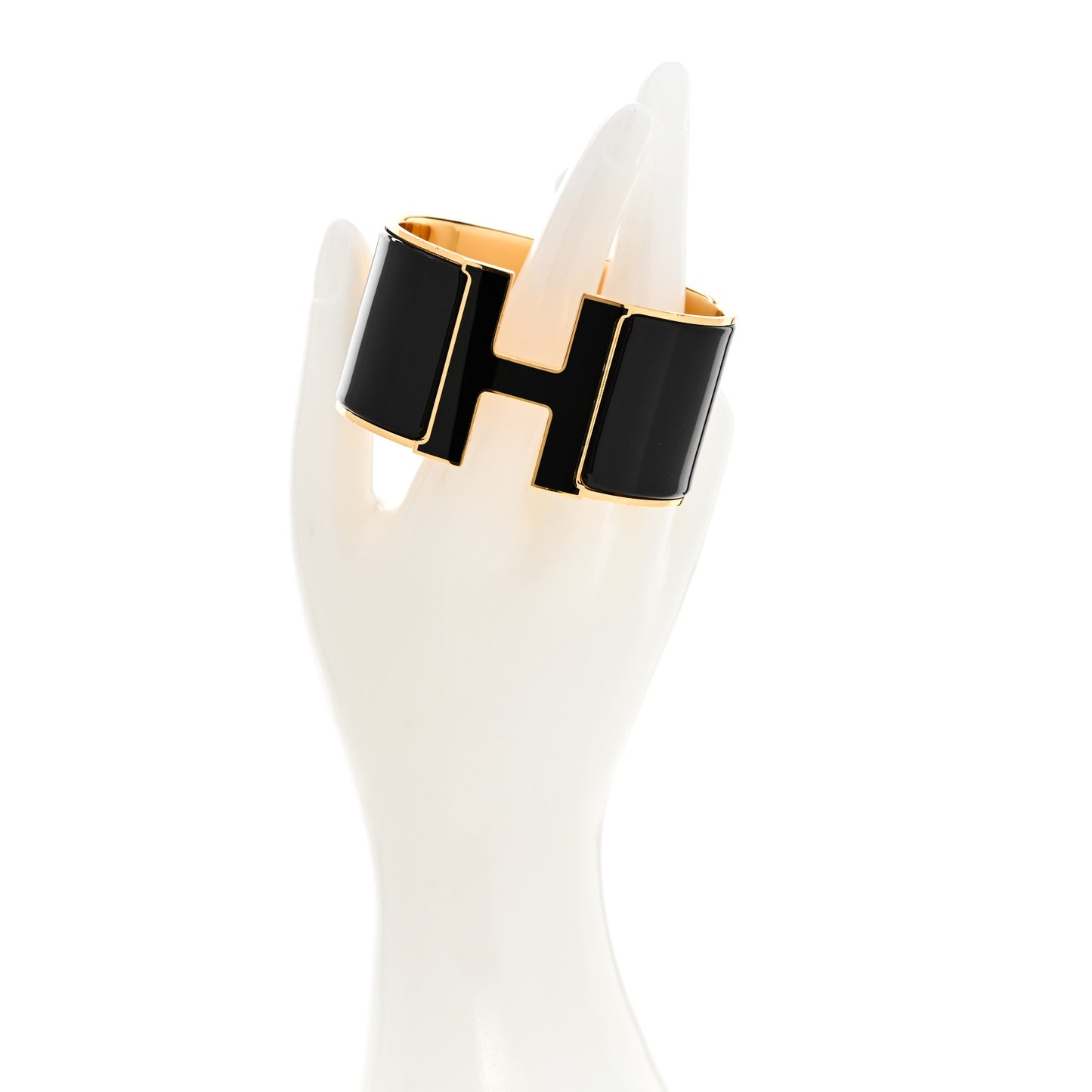 Enamel Extra Wide Clic Clac H Bracelet Black