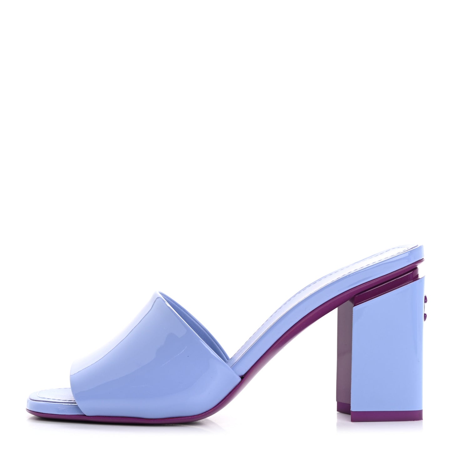 Patent Calfskin CC Mules 35 Light Purple Dark Purple