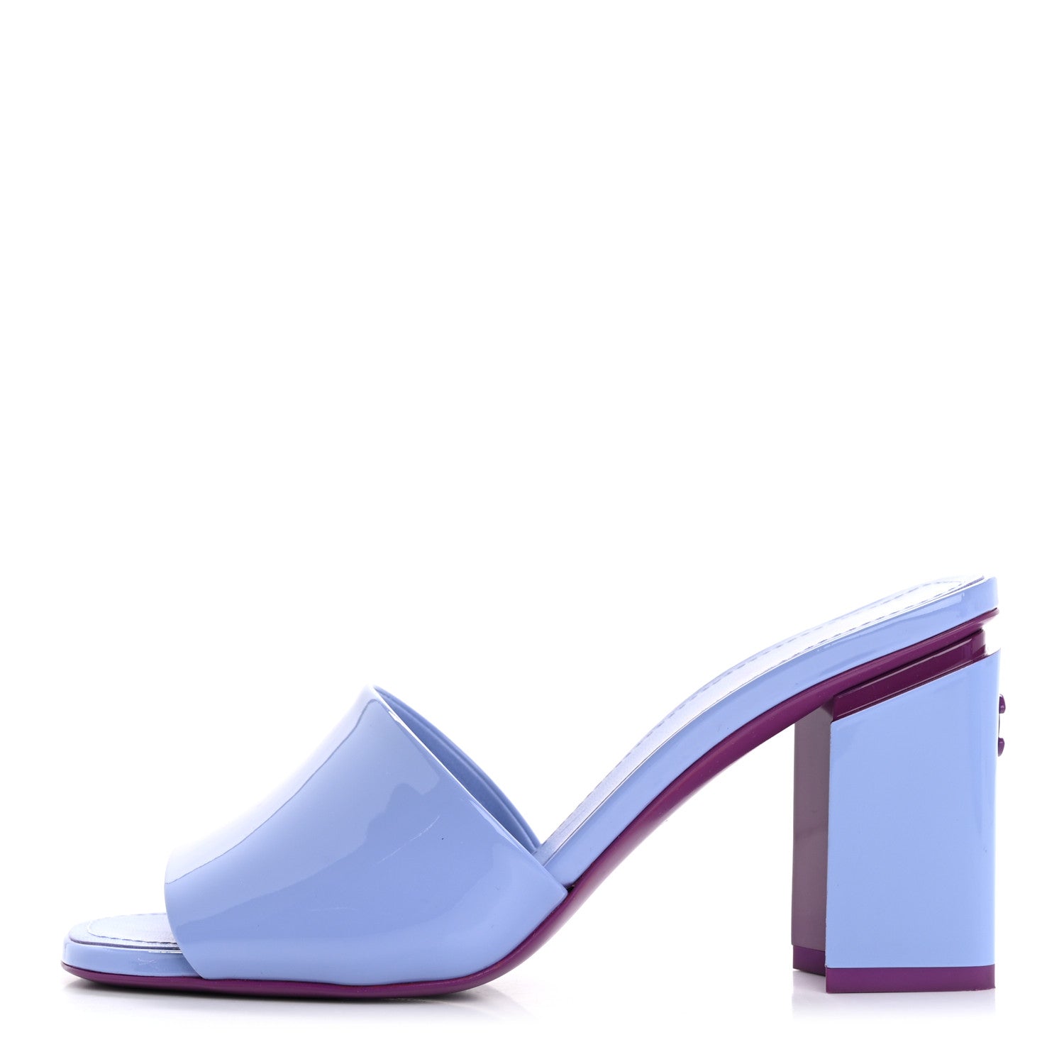 Chanel Patent Calfskin CC Mules 35 Light Purple Dark Purple 1 of 10