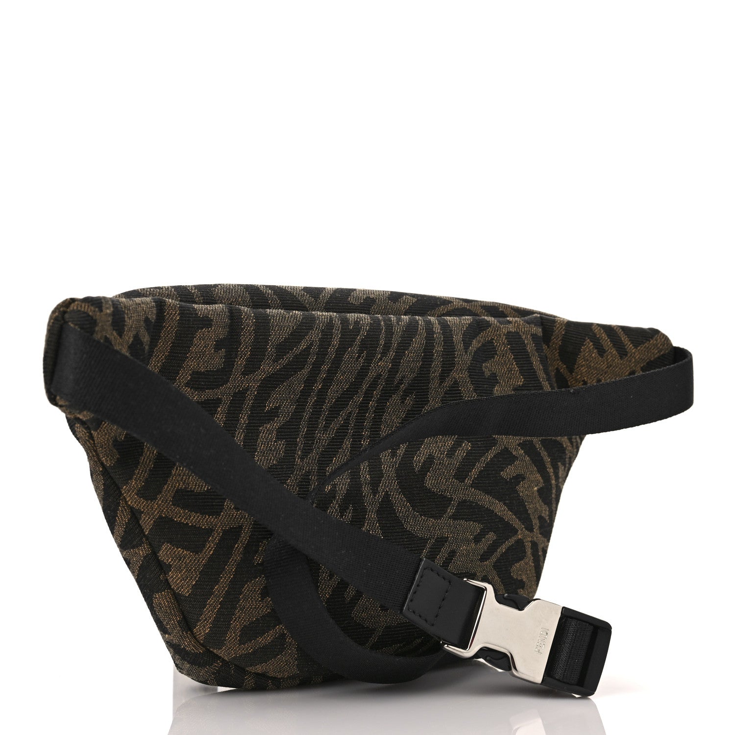 Fendi X SARAH COLEMAN Fabric Jacquard Vitello Century Matte FF Vertigo Kids Belt Bag Moro Black 3 of 9