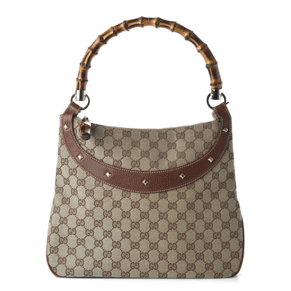 Gucci Monogram Anita Bamboo Top Handle Bag Brown 1 of 10