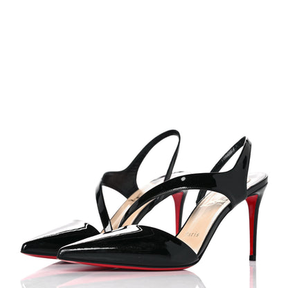 Christian Louboutin Patent Brandina 85 Slingback Pumps 37.5 Black 3 of 7
