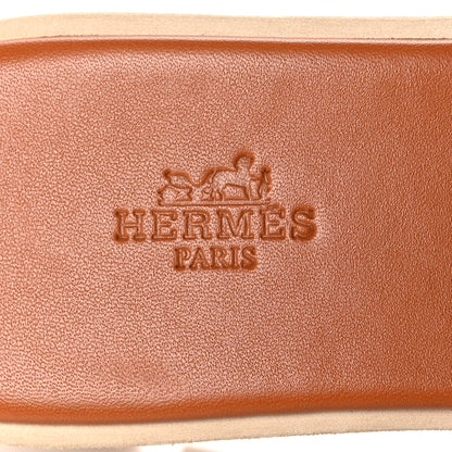 Hermes Calfskin Cork Eze 30 Sandals 39 Marron Glaise 7 of 9