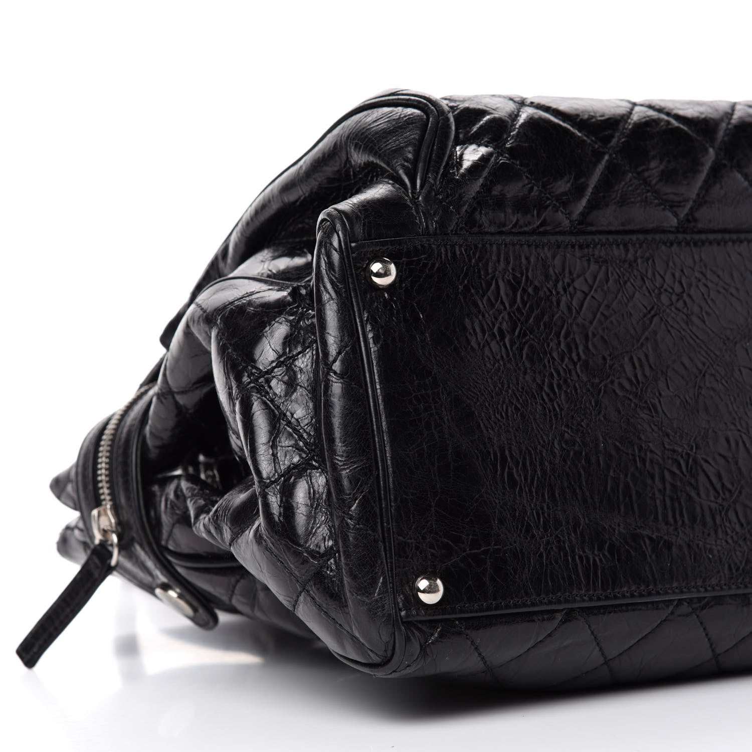 Chanel Glazed Calfskin Quilted Large New Portobello Tote Black 7 of 13
