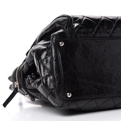 Chanel Glazed Calfskin Quilted Large New Portobello Tote Black 7 of 13