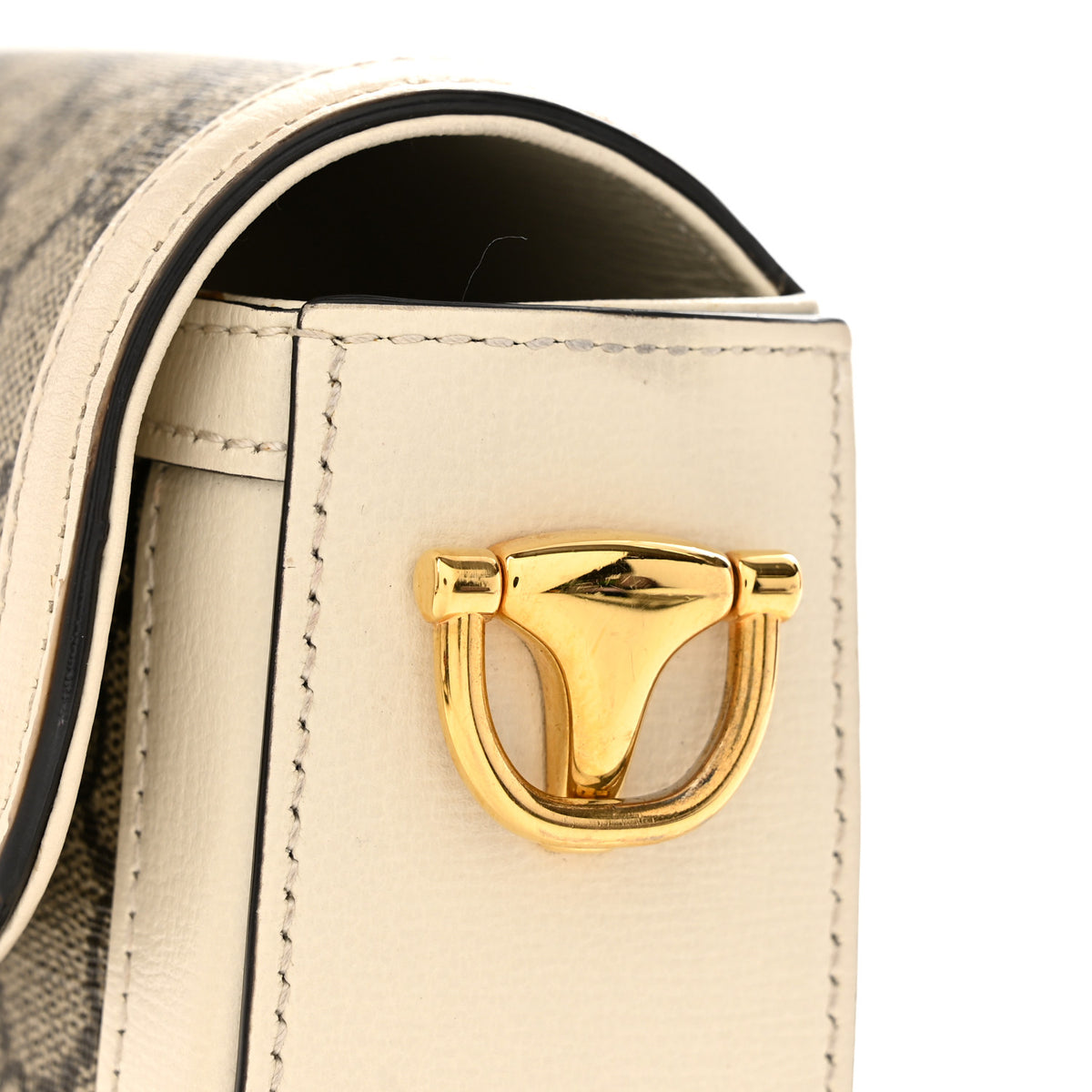 Gucci GG Supreme Monogram Web Mini Horsebit 1955 Shoulder Bag Beige Mystic White 11 of 13