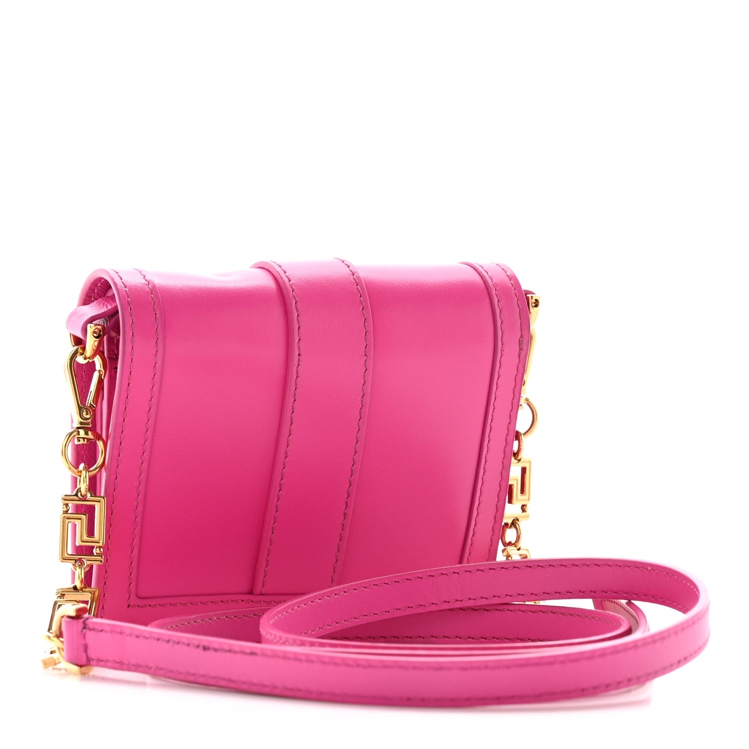 Versace Calfskin Greca Goddess Chain Wallet Pink 3 of 16
