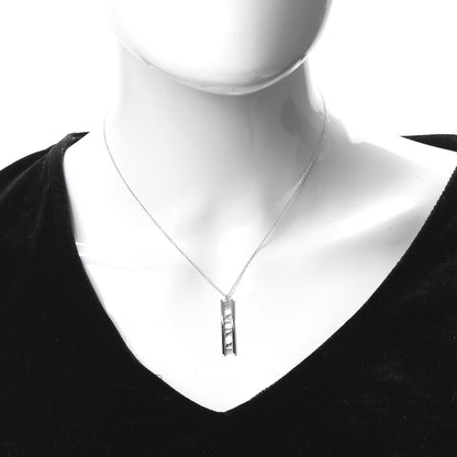 Tiffany 18K White Gold Atlas Bar Pendant Necklace 2 of 6