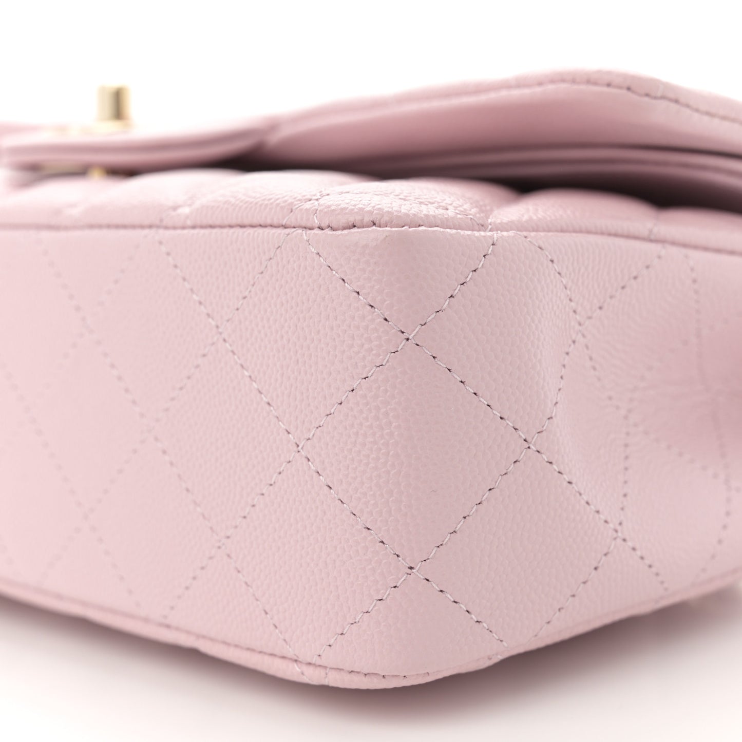 Caviar Quilted Medium Double Flap Light Pink