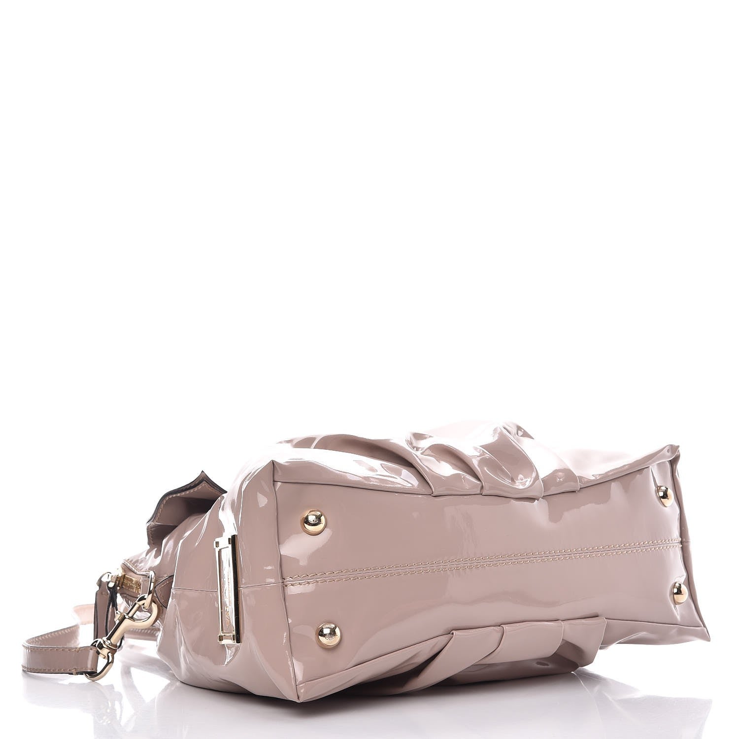 Valentino Garavani Patent Lacca Bow Dome Tote Blush Nude 5 of 13