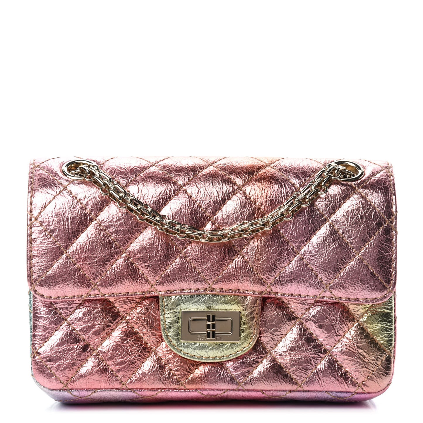 Metallic Goatskin Quilted Mini 2.55 Reissue Flap Multicolor