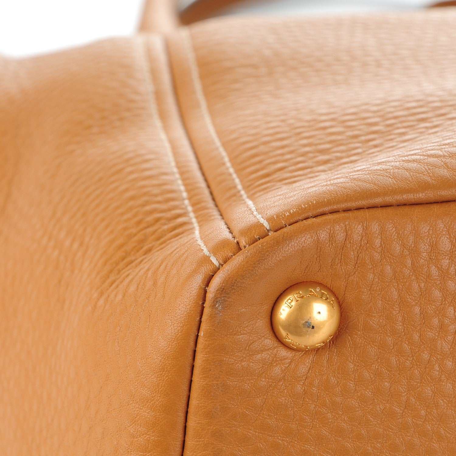 Prada Vitello Daino Side Pocket Tote Caramel 10 of 14