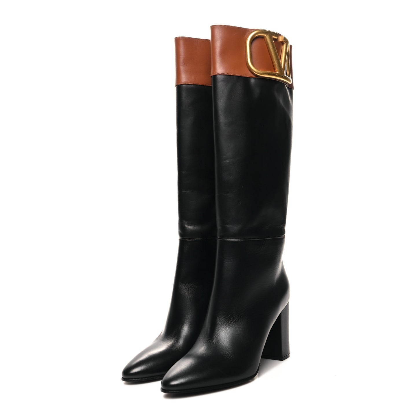 Calfskin Vlogo Knee High 85mm Boots 40 Black